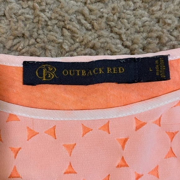 OUTBACK Red Women Pink Short Sleeve Blouse Size L - Picture 5 of 7